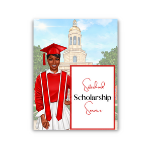 Graduation Card- Red and White, Sisterhood, Scholarship, Service