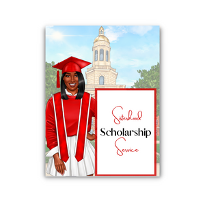 Graduation Card- Red and White, Sisterhood, Scholarship, Service