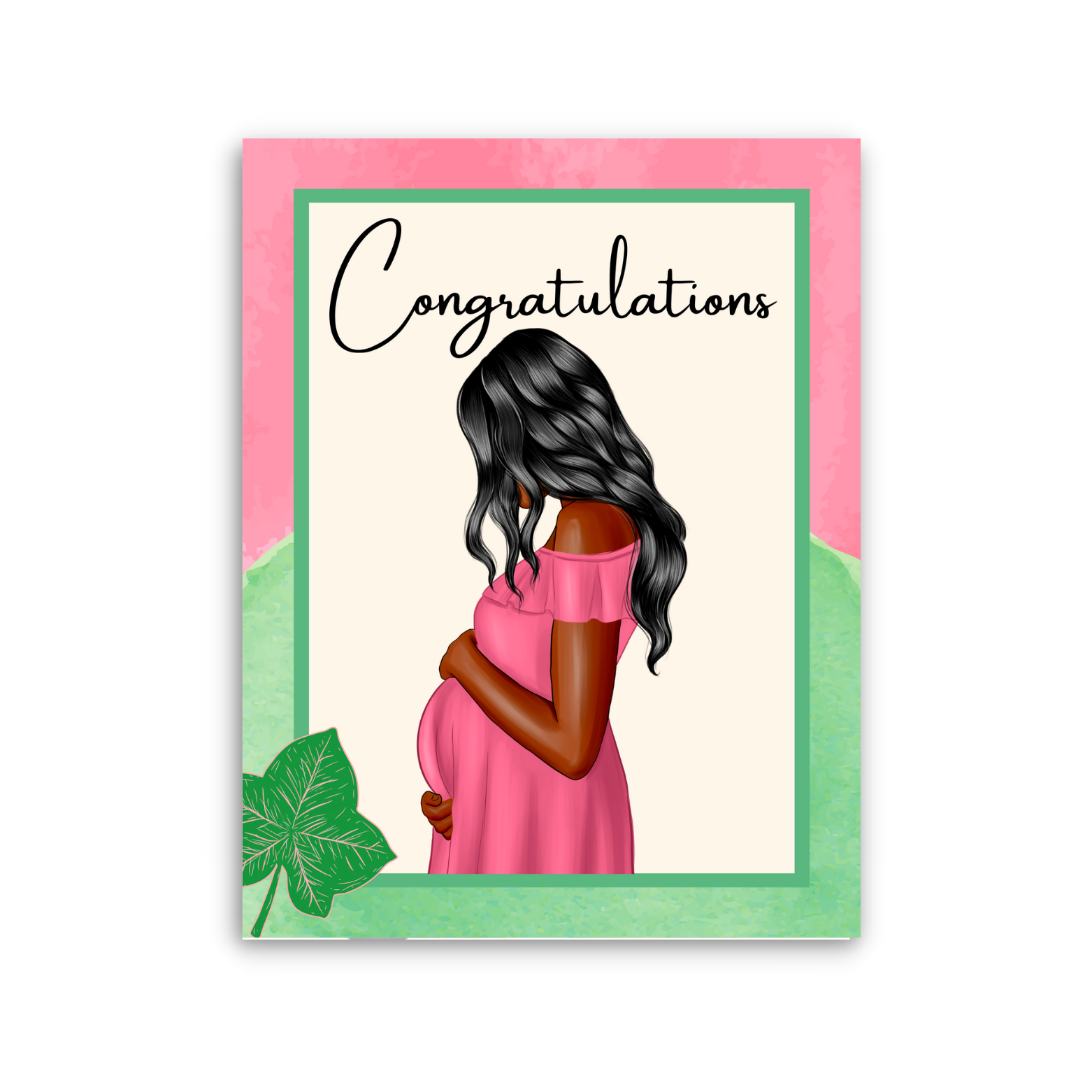 Pink and Green Mom to Be