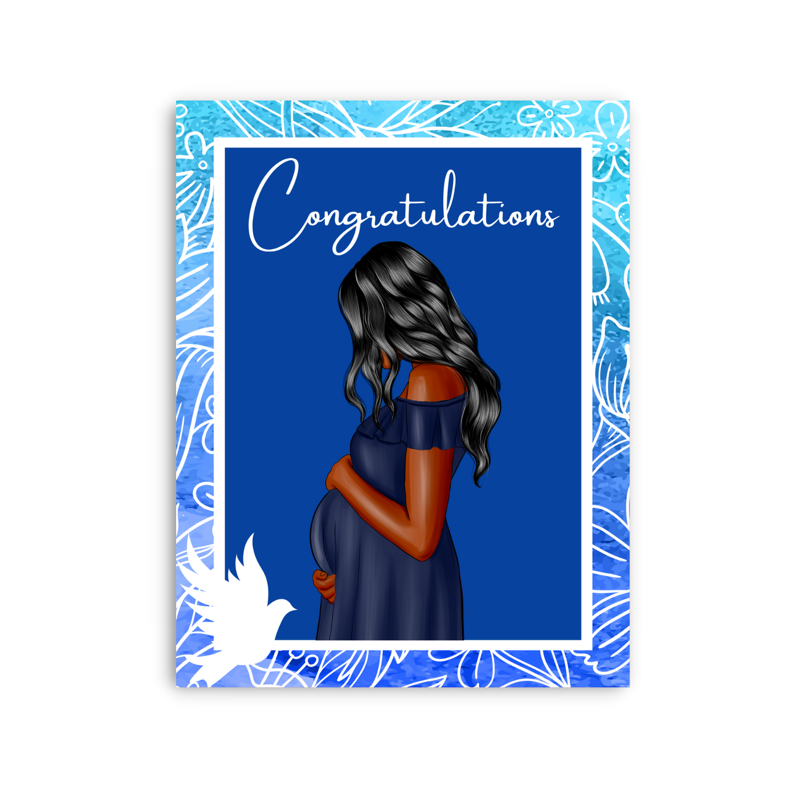 Blue and White Mom to Be