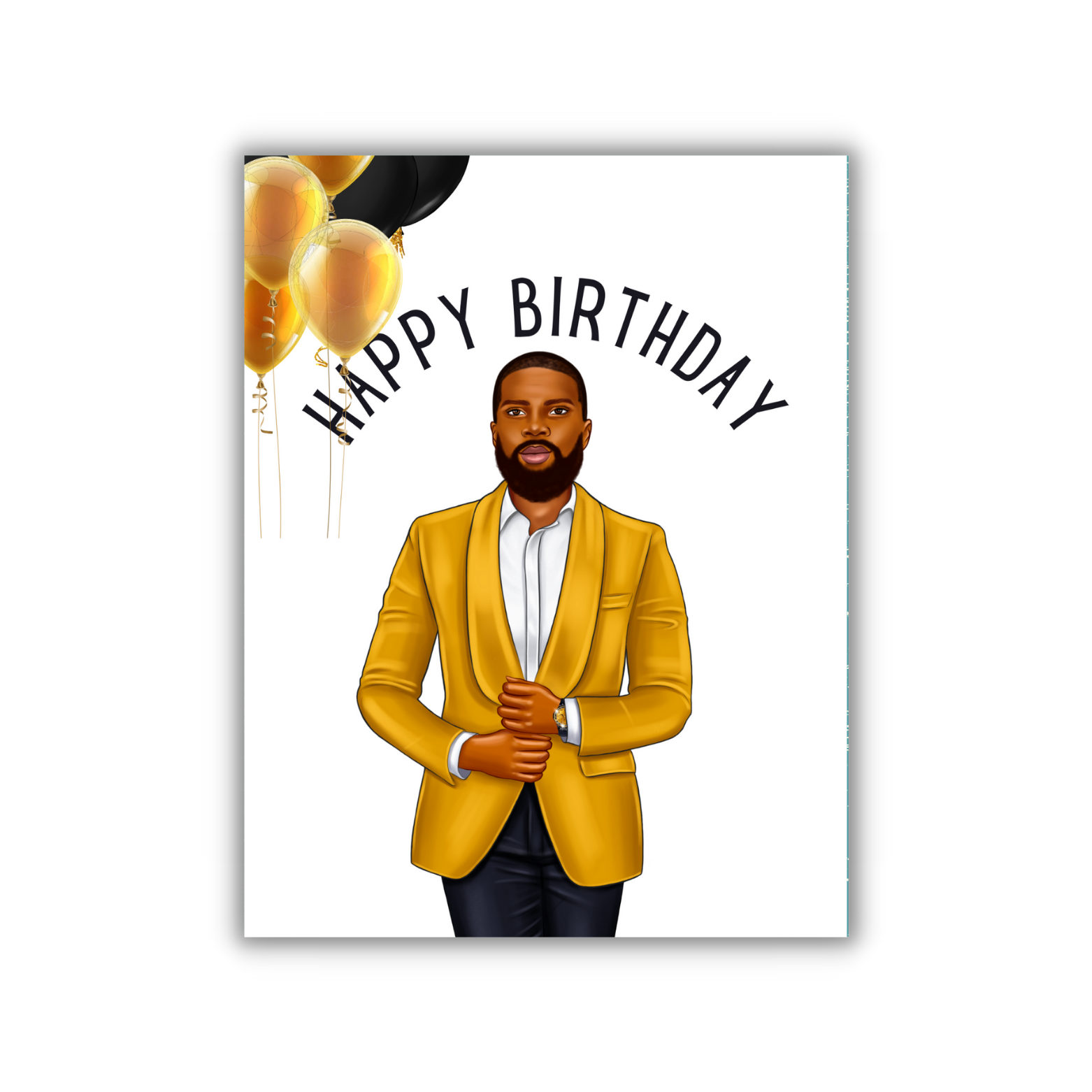 Happy Birthday- Black and Gold ( Customizable)