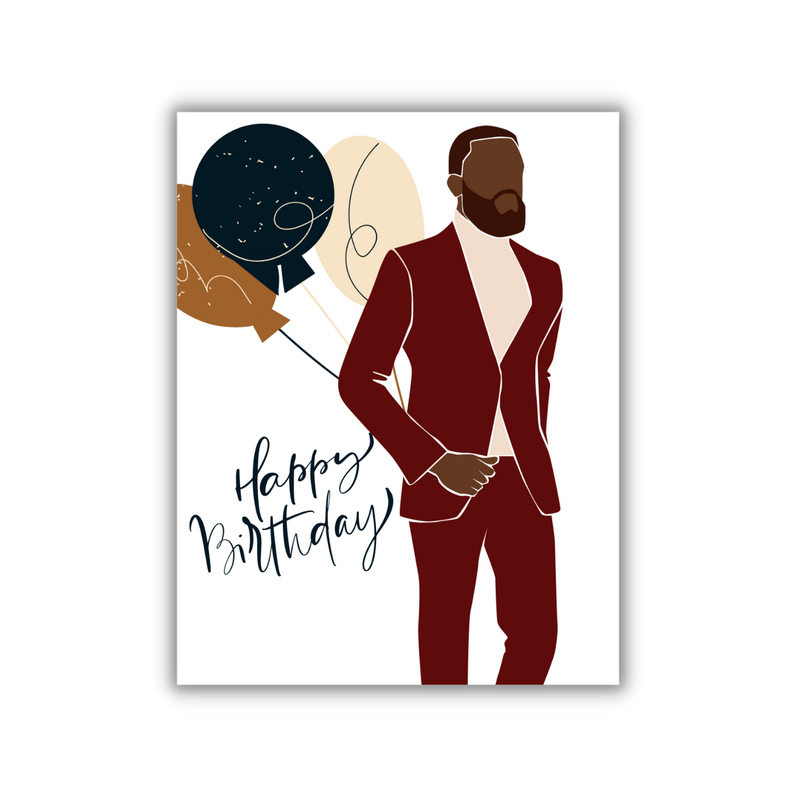 Happy Birthday- Black Man Abstract Art