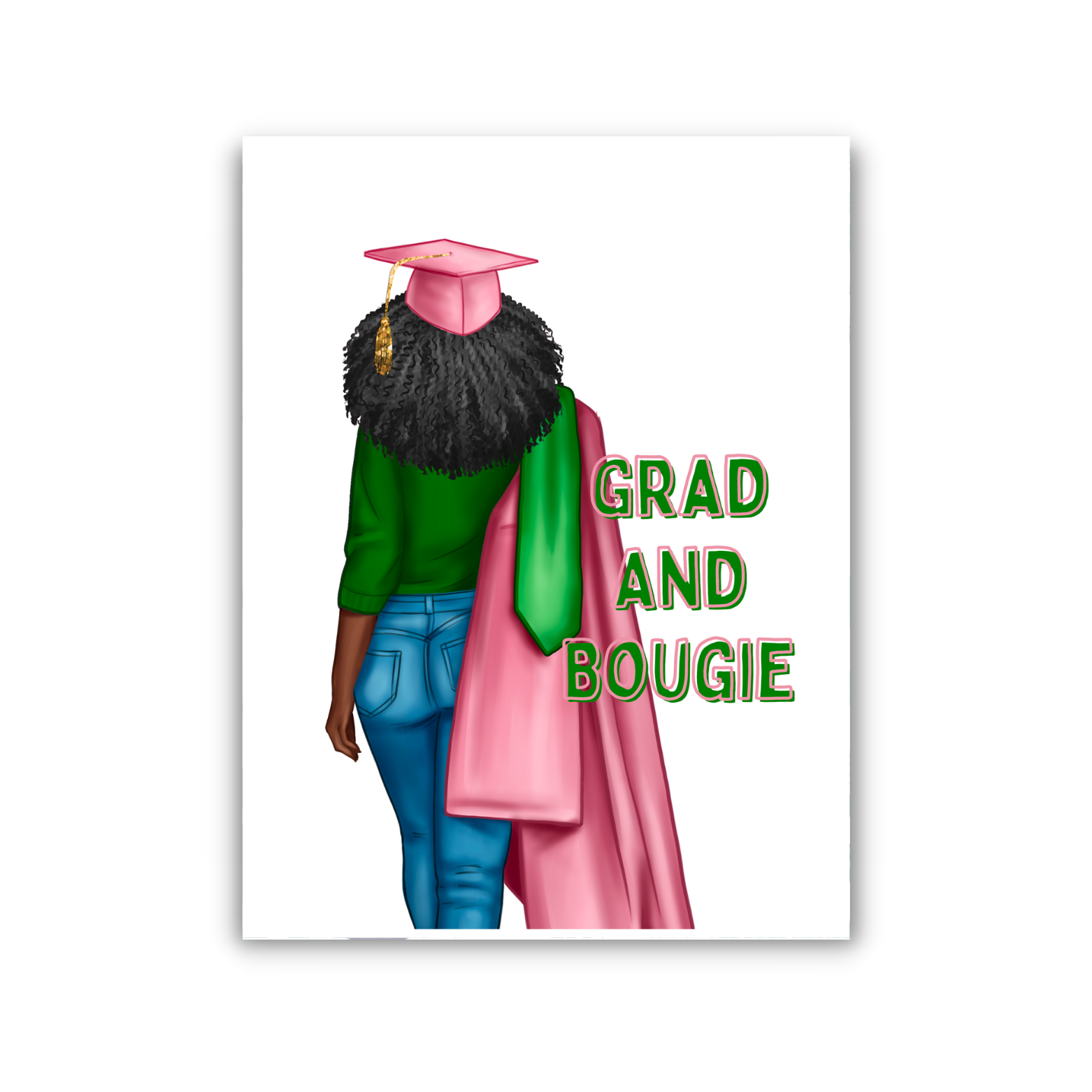 Graduation Card- Pink and Green