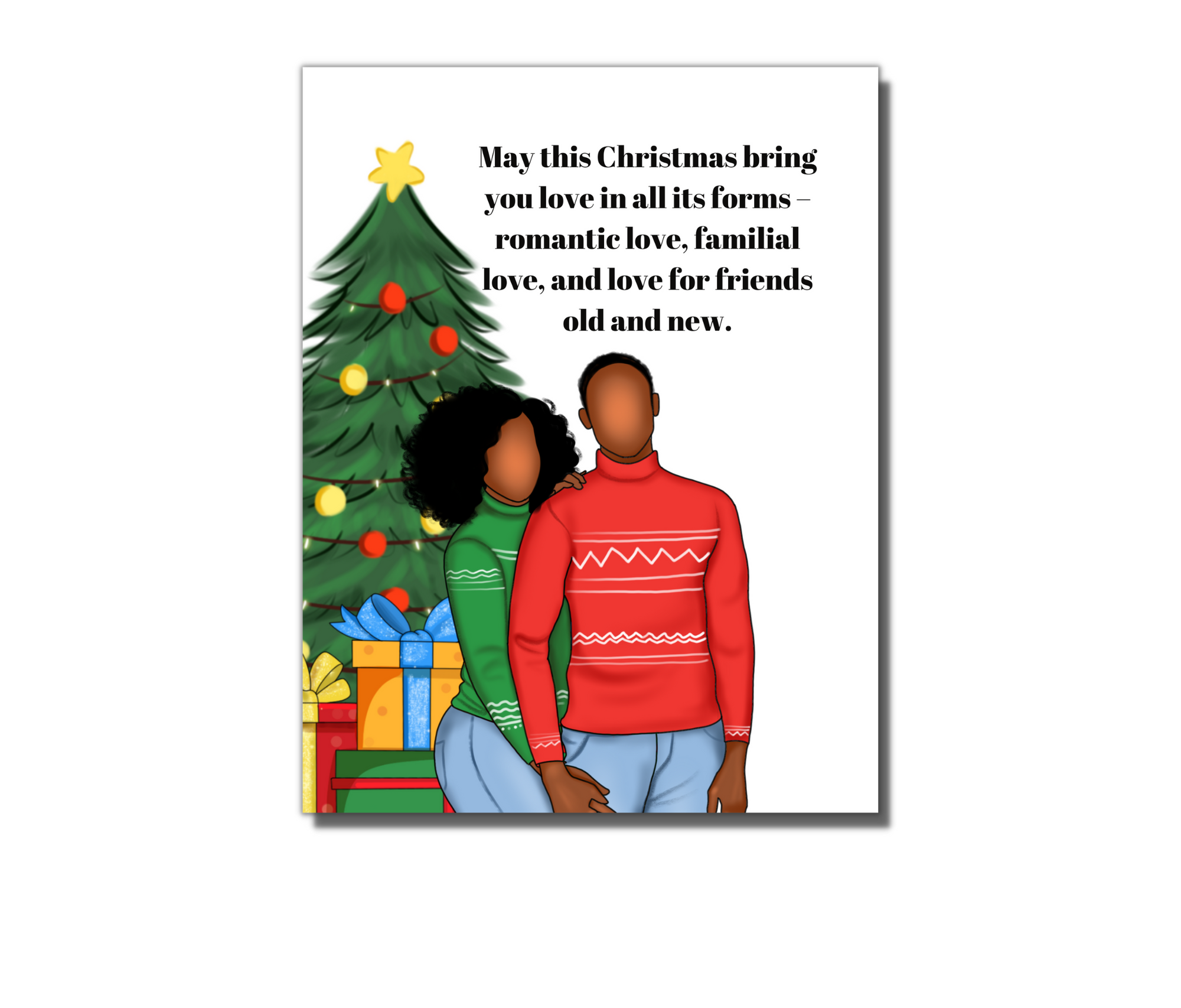 Black Couple Christmas Card