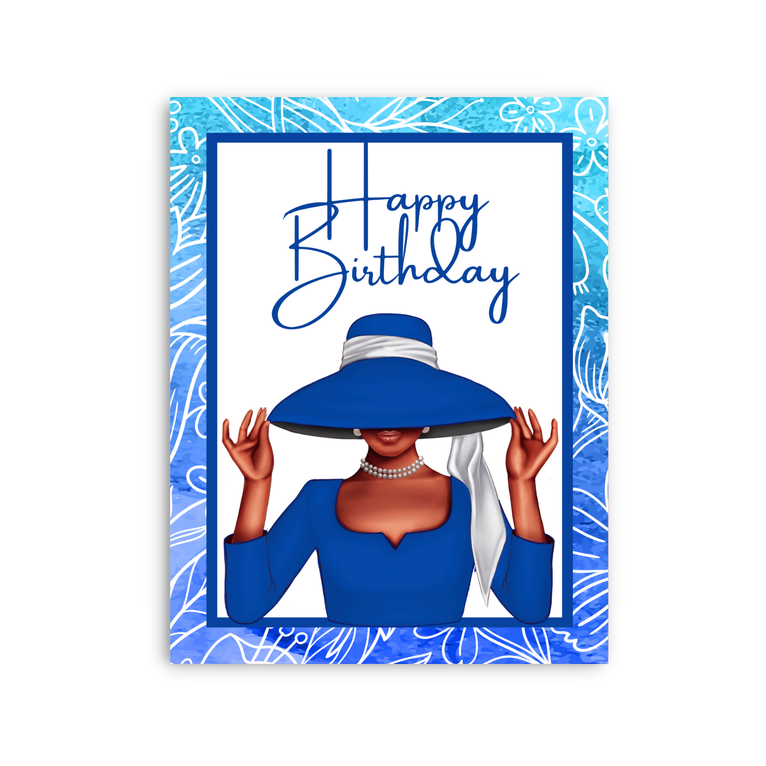 Blue and White Classy Birthday